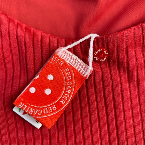 Red Carter Plunge Maillot One-Piece Halter XL/12 - Picture 7 of 9